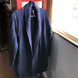 Heavy Navy Open Cardigan with Pockets